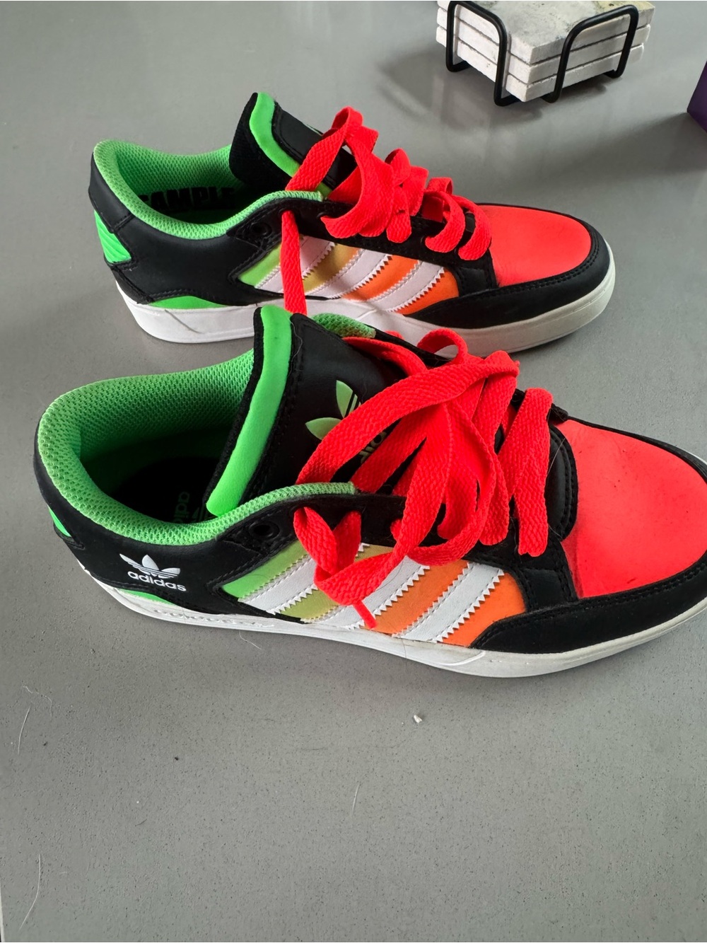 adidas Kids Sneakers in Neon Orange, Red & Green